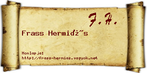 Frass Hermiás névjegykártya